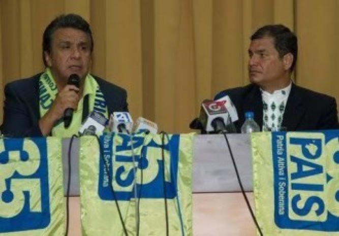 Lenin Moreno and Rafael Correa.  Ángel Polibio Córdova, CEDATOS’s owner, said that never in the more than 40 years that it has conducted exit polls were the final results so different from the exit poll. Foto: Latinvex