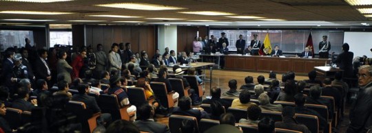 A general view of the main room in Ecuador's National Court, February 15, 2012. © 2012 Reuters. A general view of the main room in Ecuador's National Court, February 15, 2012. © 2012 Reuters.