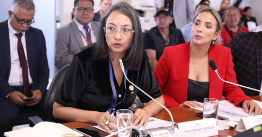 Marcela Reinoso, gerente de Petroecuador, expuso el plan de remediación ambiental 2024/ Foto: cortesía Asamblea Nacional