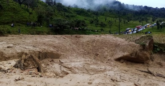Las lluvias afectan las vías amazónicas / Foto: Cortesía de Ministerio de Transporte y Obras Públicas