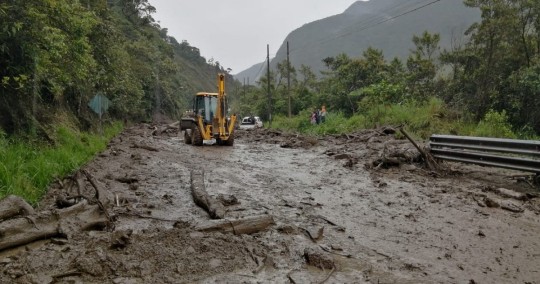 Las lluvias afectan a las carreteras que unen la Sierra con la Amazonía / Foto: cortesía Ministerio de Obras Públicas