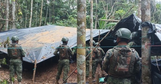 El descubrimiento se produjo en el sector La Mitad del Mundo/ Foto: cortesía Ejército ecuatoriano