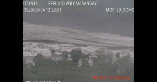 Lahares descienden desde el Sangay debido a las lluvias / Foto: cortesía ECU-911