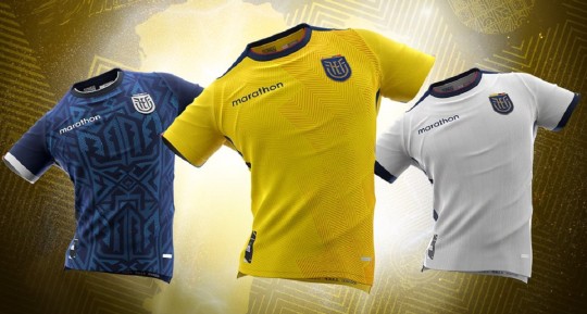 La gala mostró los tres tipos de camiseta que usará la selección ecuatoriana en los partidos que disputará en Catar / Foto: cortesía la Tri