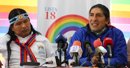 Yaku Pérez da a entender que Jaime Vargas ya colaboraba con el correísmo en octubre 2019 / Foto: EFE