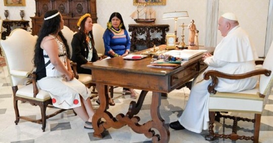 3 representantes de la Conferencia Eclesial de la Amazonía (CEAMA) estuvieron presentes en el Vaticano/ Foto: cortesía Vatican News