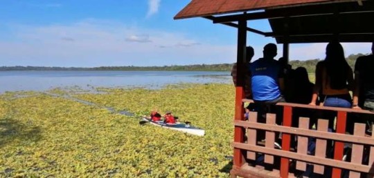 DISFRUTE. La laguna de Limoncocha es recorrida en bote por los turistas. Foto: La Hora