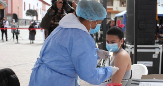 Ecuador y Colombia inauguran en la frontera la jornada binacional de vacunación contra el covid-19 / Foto: cortesía Cancillería