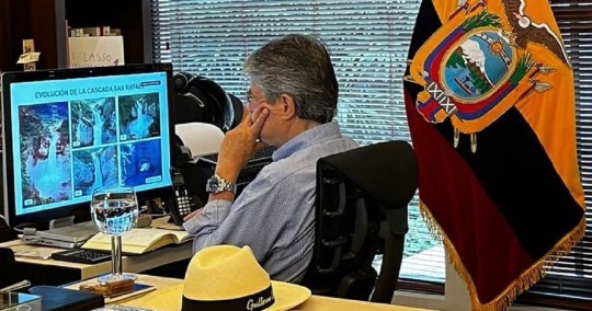 El gobierno emprende acciones frente a la erosión del río Coca / Foto: cortesía Guillermo Lasso