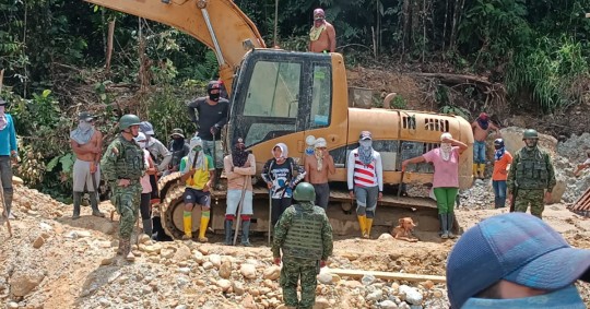 7 campamentos de minería ilegal fueron destruidos en Chucapi / Foto: Cortesía de la Agencia de Regulación y Control de Energía