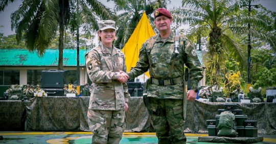 El gobierno de Estados Unidos realizó una entrega de equipos militares valorados en $ 730,000 a la Brigada de Selva 19 “Napo” del Ejército Ecuatoriano  / Foto: cortesía EE.UU.