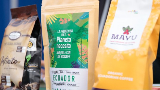 El 29 de julio, en el puerto de Guayaquil se realizó la primera exportación de café amazónico sostenible con la mención “libre de deforestación”  / Foto: cortesía Ministerio de Ambiente