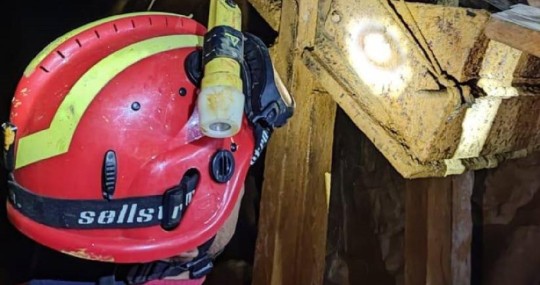 Se informó que los obreros fueron rescatados del interior de la mina conocida como "Señor de Roma" / Foto: cortesía 