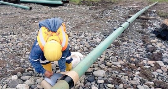 El SOTE colapsó por la erosión del río Coca / Foto: cortesía Ejercito
