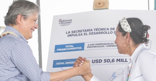 El presidente Guillermo Lasso visitó la provincia de Orellana / Foto: cortesía Presidencia