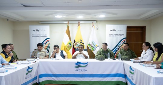 El Consejo Cantonal de Seguridad se reunió ayer/ Foto: cortesía Municipio Lago Agrio