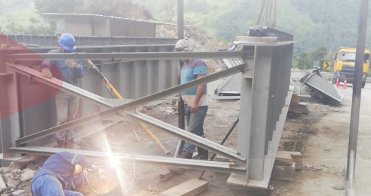 La construcción del nuevo puente El Destrozo avanza / Foto: cortesía MTOP