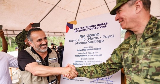La zona donde se emplazarán estos 3 puentes es de alta complejidad por la actividad del volcán Sangay / Foto: MTOP
