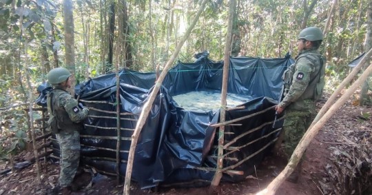 El hallazgo se produjo durante una operación militar en la línea de flujo del sistema hidrocarburífero nacional / Foto: cotesía Fuerzas Armadas 