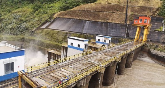 El embalse de la central Delsitanisagua está en mantenimiento / Foto: cortesía CELEC