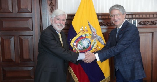 Guillermo Lasso recibió la llamada de Christopher Dodd, asesor del presidente Joe Biden/ Foto: Cortesía Presidencia
