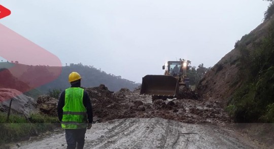 80 deslizamientos en la vía Lumbaquí-La Bonita en Sucumbíos / Foto: Ministerio de Obras