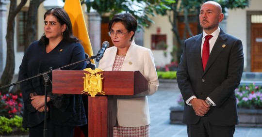 La canciller ecuatoriana reiteró la posición del Gobierno de Noboa de apoyar "que existan elecciones libres en Venezuela / Foto: EFE