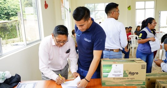 La entrega la efectuó el ministerio de Agricultura y Ganadería (MAG), a través de la Dirección Distrital en Zamora Chinchipe y el Proyecto Nacional de Semillas para Agrocadenas Estratégicas / Foto: cortesía ministerio de Agricultura