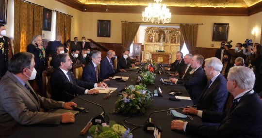 Guillermo Lasso se reunió con senadores de EE.UU. / Foto cortesía Embajada de Estados Unidos