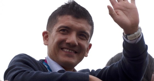 Richard Carapaz fue recibido con multitudinaria fiesta en Tulcán / Foto: EFE