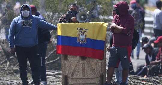 Leonidas Iza, promotor de protesta contra el gobierno, fue detenido / Foto: EFE