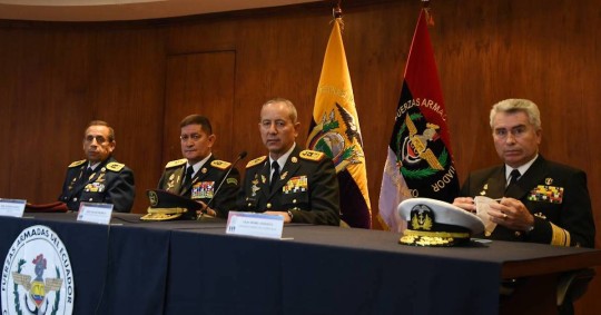  Nelson Proaño, jefe del Comando Conjunto, dijo que su entidad "no ha recibido" una comunicación oficial por parte de la Embajada de Estados Unidos / Foto: cortesía El Universo 