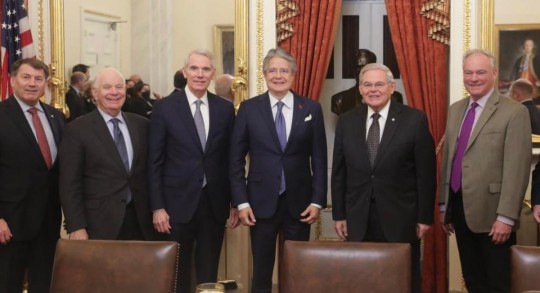 El presidente Lasso se reunió con los senadores Robert Menéndez, James Risch, Tim Kaine y Marco Rubio / Foto: cortesía Secretaría General de Comunicación de la Presidencia
