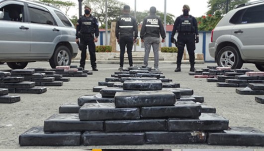 De acuerdo al último Informe Mundial sobre las Drogas, Ecuador fue el tercer país del mundo que más estupefacientes incautó en 2021 / Foto: cortesía Policía Nacional 