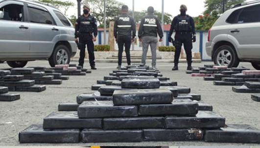 De acuerdo al último Informe Mundial sobre las Drogas, Ecuador fue el tercer país del mundo que más estupefacientes incautó en 2021 / Foto: cortesía Policía Nacional 