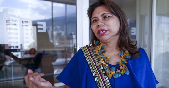 Fany Kuiru, líder de la Coica, reiteró su llamado a la unidad tras obtener el reconocimiento estatal dentro de la división interna que ha vivido la organización / Foto: EFE