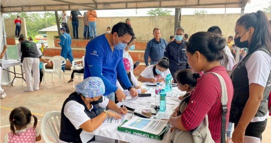Fueron 315 brigadas médicas en las categorías de salud integral, visitas domiciliarias, salud escolar, atención comunitaria, control de vectores y vacunación / Foto: cortesía Petrocuador