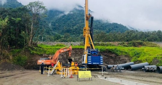 Tras la reactivación de la erosión regresiva en diciembre de 2022, se teme que está avance rápidamente con la temporada de lluvias / Foto: cortesía Celec