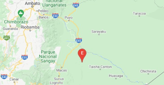 Sismo de 3,75 grados en Morona Santiago / Cortesía del Instituto Geofísico de la Escuela Politécnica Nacional
