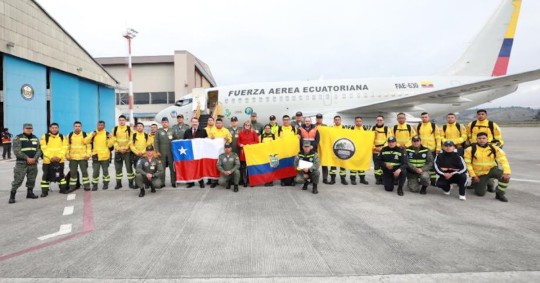 La Secretaría de Gestión de Riesgos informó que el equipo ecuatoriano estará integrado por bomberos de Brigadas de Refuerzo en Incendios Forestales / Foto: cortesía Riesgos Ecuador 