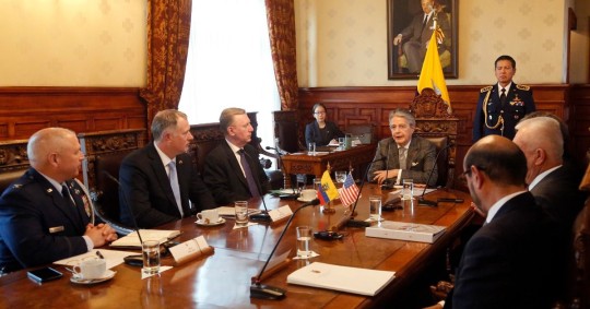 Lasso expresó que este encuentro revistió vital importancia para ambas naciones, por cuanto se establecen los lineamientos de cooperación para enfrentar a la inseguridad / Foto: cortesía Presidencia 