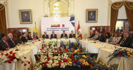 La suscripción del documento se realizó en el marco de la decimoquinta Comisión de Vecindad Ecuatoriana–Peruana / Foto: EFE