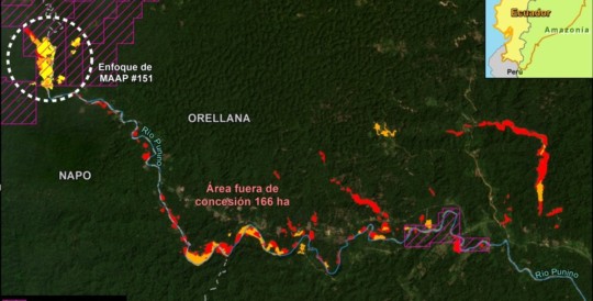 La deforestación en esta zona sufrió en 2022 un incremento del 578 % respecto a las 35 hectáreas que se habían deforestado en el periodo 2019-2021 / Foto: cortesía MAAP