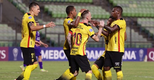 Damián Díaz iluminó este lunes con un hat-trick el triunfo 4-1 de Barcelona sobre Cumbayá, en el cierre de la quinta fecha de la primera fase de la Liga Pro de Ecuador / Foto: EFE