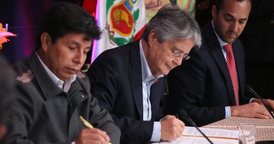 Lasso y Castillo trataron asuntos de seguridad y ambiente en Loja / Foto: cortesía Secretaría General de Comunicación de la Presidencia