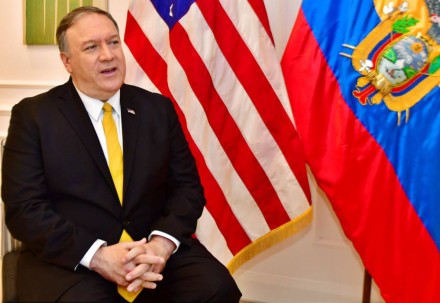 Mike Pompeo, secretario de Estado de Estados Unidos, visitó el país el sábado pasado. Foto: El Universo