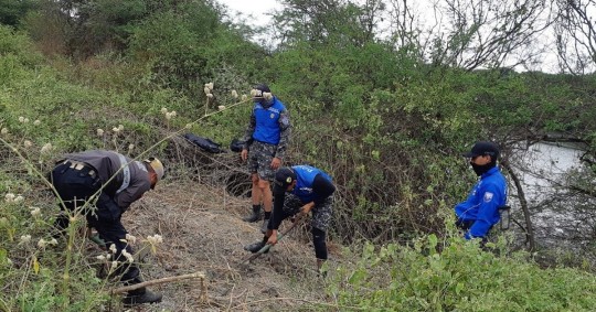 Una fosa común con restos de seis personas fue hallada en una zona de manglar situada en el sur de Guayaquil, según informó la Policía Nacional / Foto: Cortesía Policía Nacional