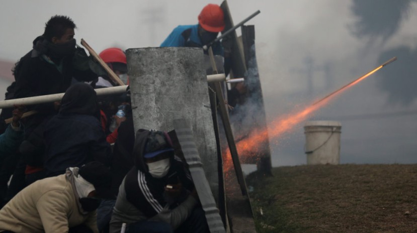 Protestas en contra de las medidas económicas del Gobierno. Foto tomada durante la jornada del domingo del 13 de octubre de 2019. Foto: Primicias
