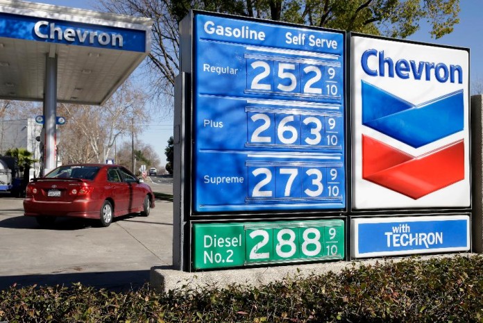 A Chevron gas station in Sacramento, California (AP Photo/Rich Pedroncelli, File) A Chevron gas station in Sacramento, California (AP Photo/Rich Pedroncelli, File)