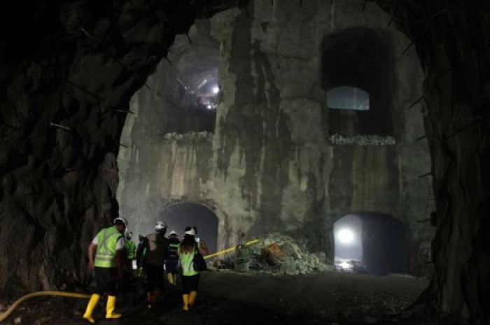 Obras en la central hidroeléctrica de Coca Codo Sinclair. 